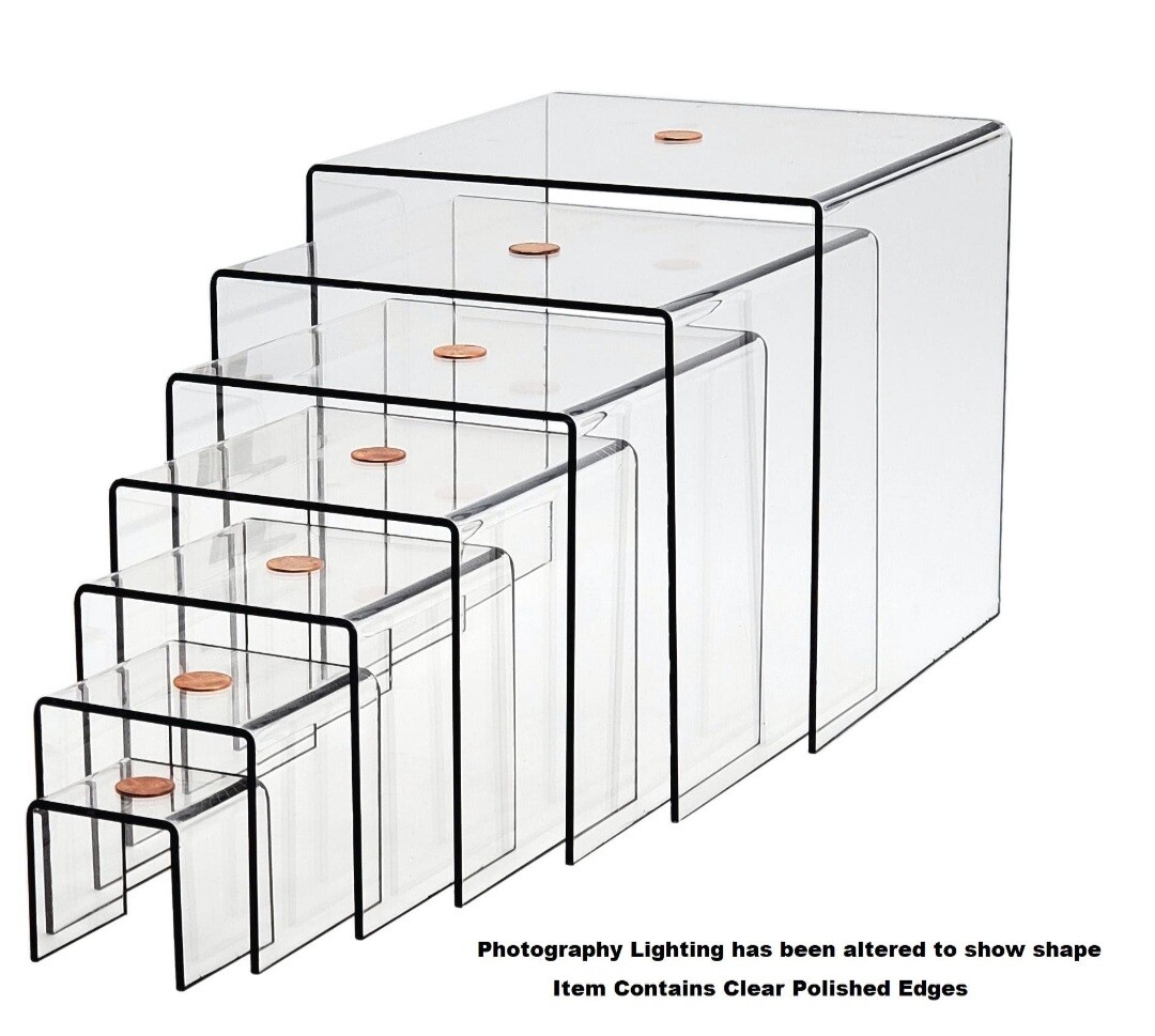 T'z Tagz Any 4-Inch-Deep Clear Acrylic Riser Display Stand New 2 Pack Variation