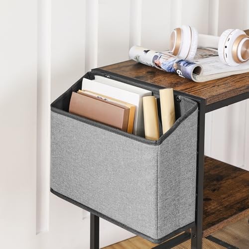 Printer Stand with Storage Bag, 3-Tier Mobile Under Desk Printer Rustic Brown