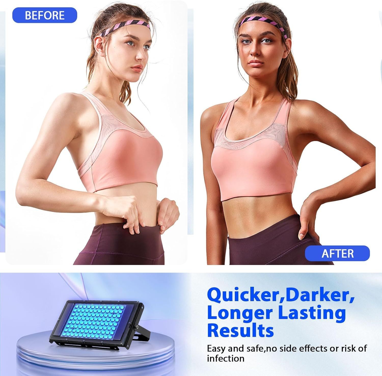 UV Tanning Lamp Solarium Light Pro hysiotherapy Lamp Home 460 & 480 NM Tanning