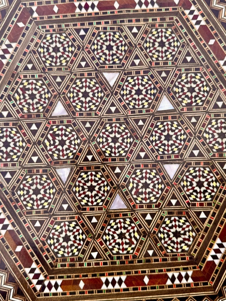 antique marquetry middle eastern table table