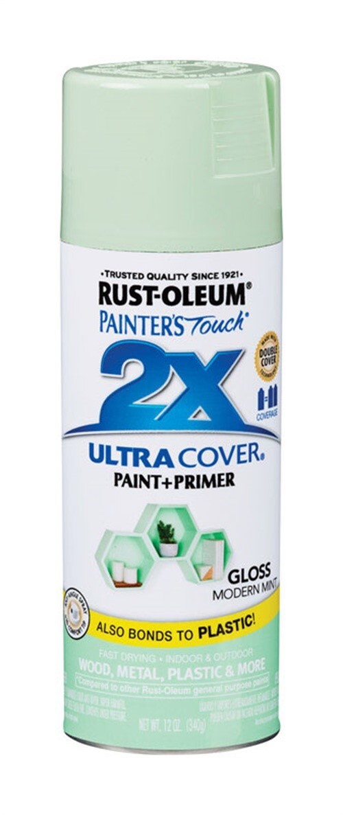Rust-Oleum 329200 Gloss Modern Mint Oil Based Spray Paint 12 oz. (Pack of 6)
