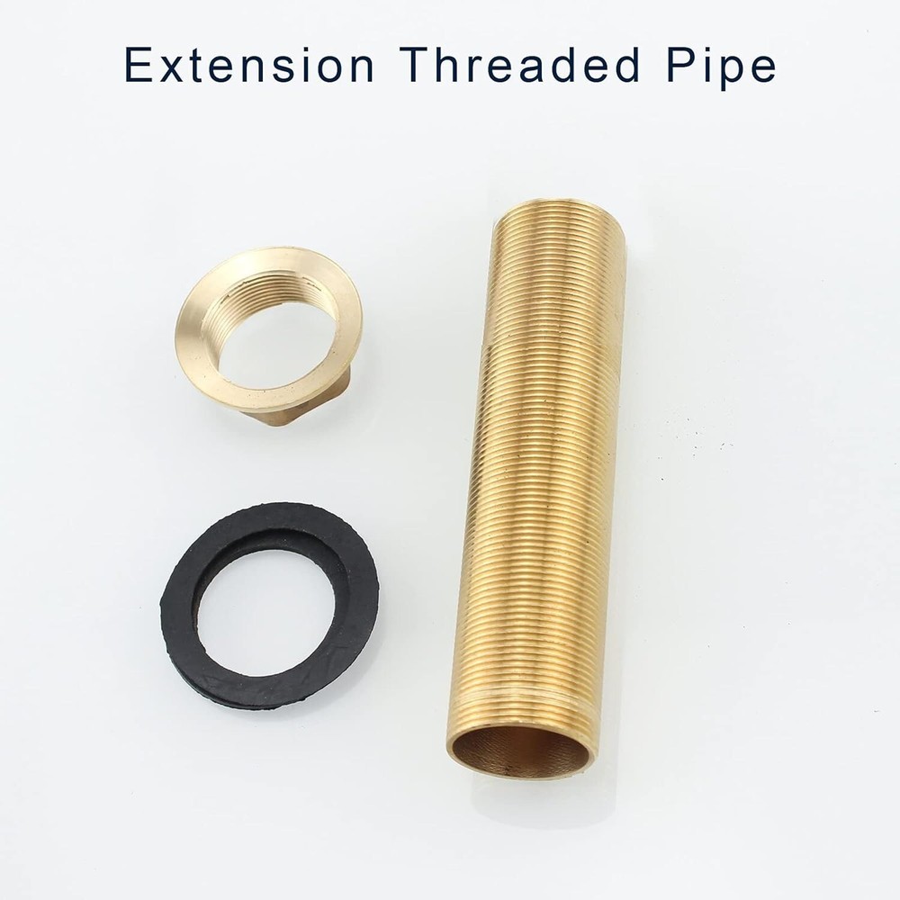 Faucet Locknut Extension Brass 3.9 Inch Threaded Mounting Pipe Single Hole Use