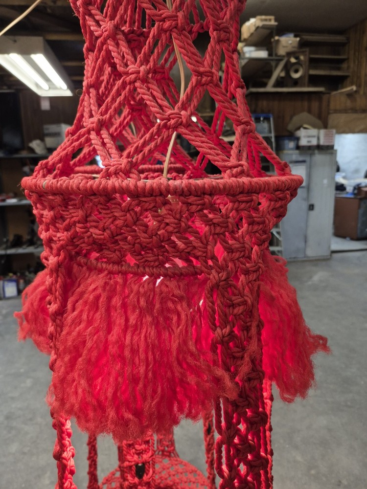vintage 70s macrame plant hanger