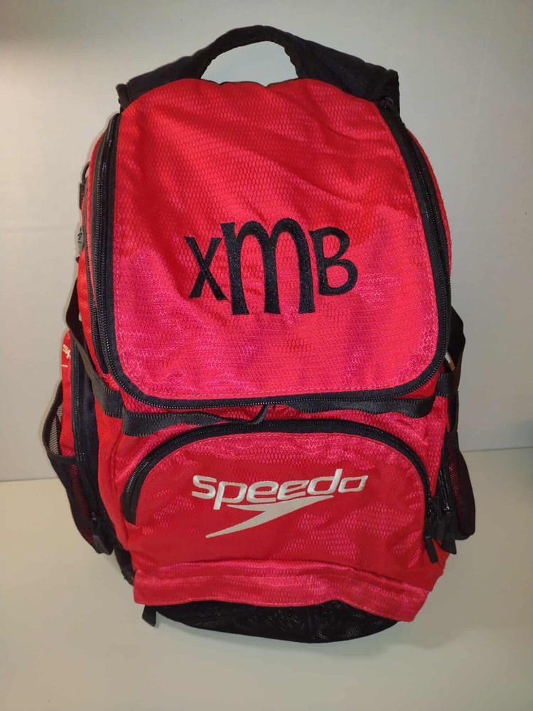 Speedo Teamster 35L Red Swim Backpack Multiple Pockets