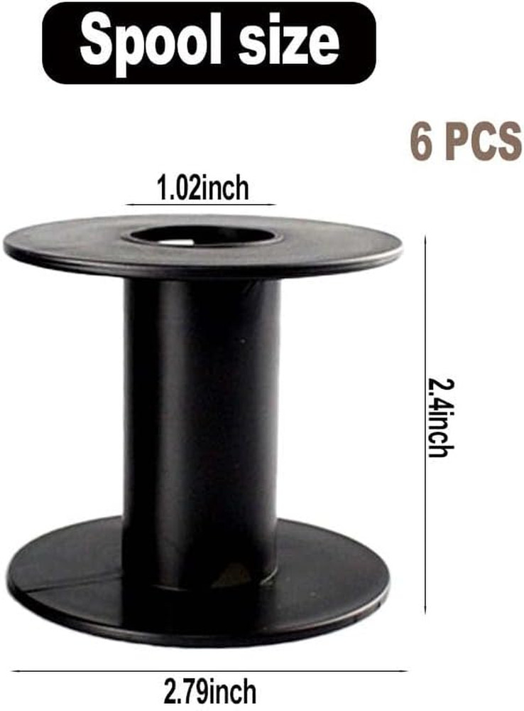 6 Pcs Plastic Spool 71Mm Black Bobbin round Ends Empty Thread Spools for Sewing