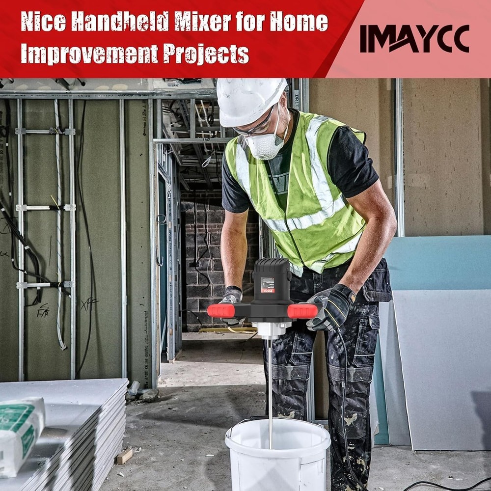 Compact Cement Mixer - 2100W Handheld Stirring Tool