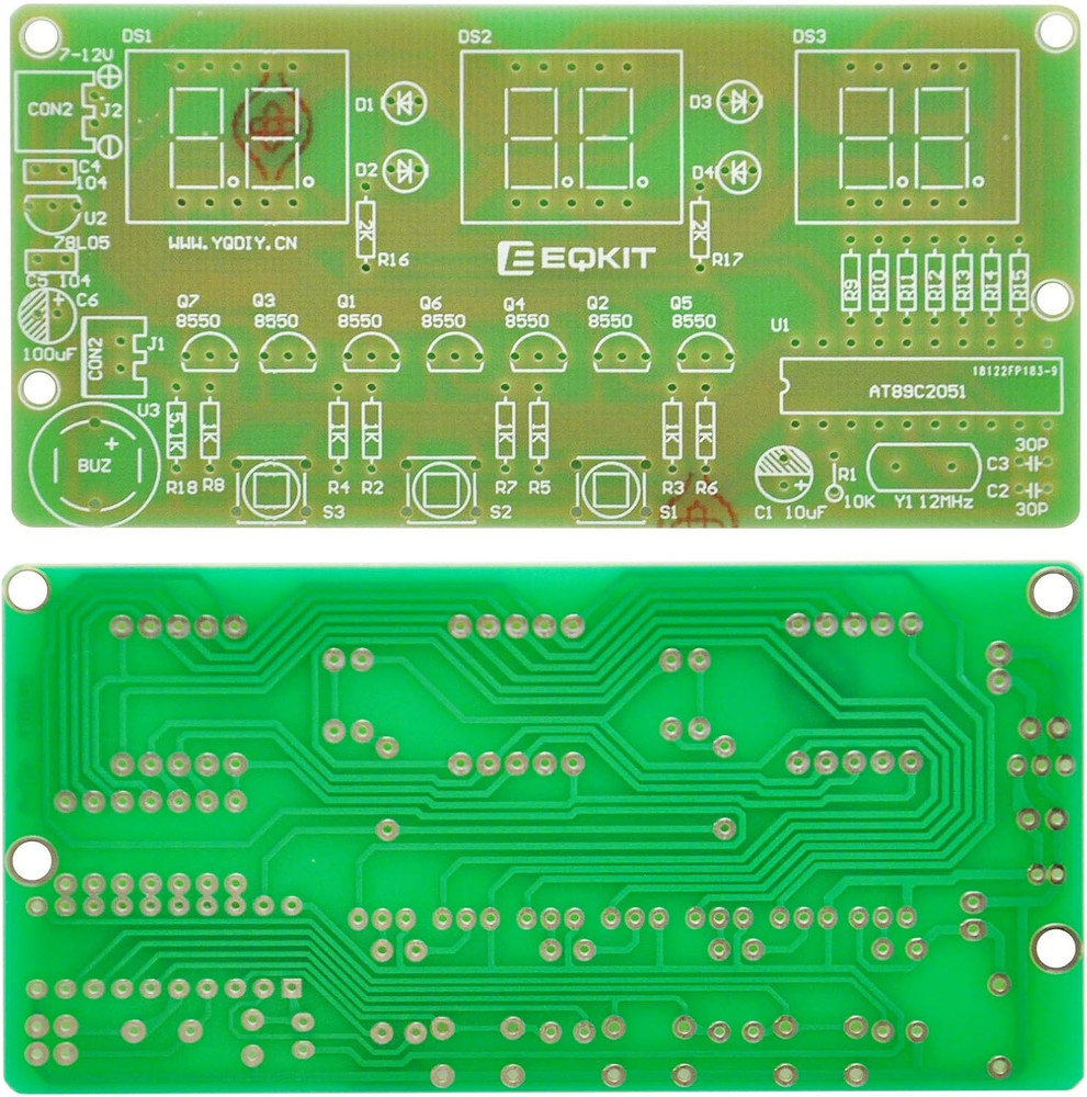 6 Bits Digital LED Electronic Clock DIY Kit PCB Soldering Practice for Arduino