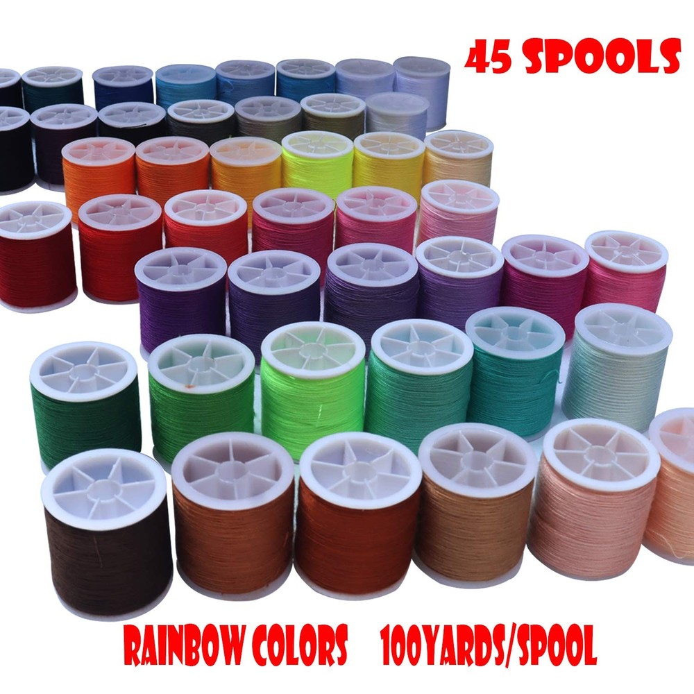 45 spools Sewing Thread Kits Polyester for Hand Machine Sewing,100yards