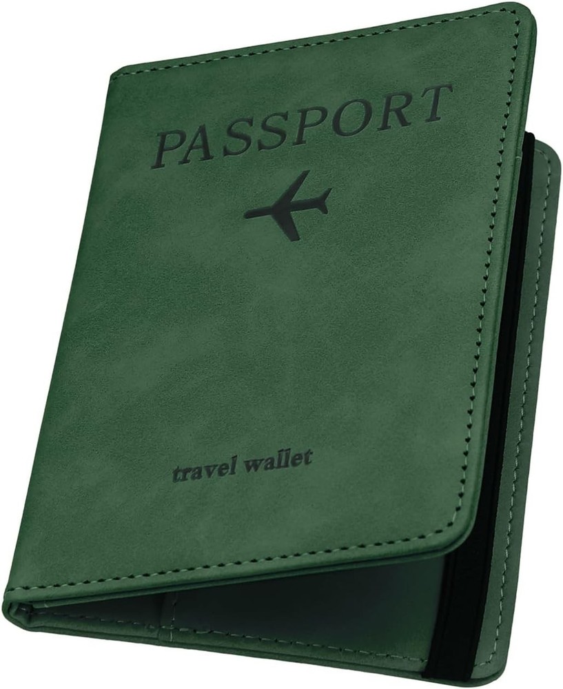 Waterproof RFID Blocking Passport Case - Multi-Functional Travel Accessory Green