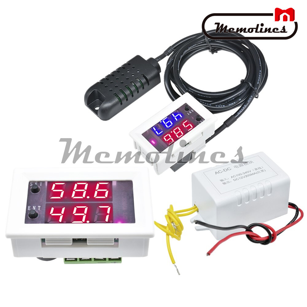 W2062C 10A DC12V/24V/AC 110-220V Digital Humidity Controller Hygrometer Sensor