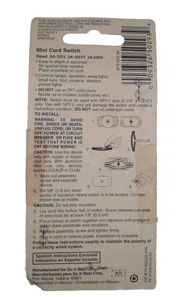 Brown Do It Mini Cord Switch 518425
