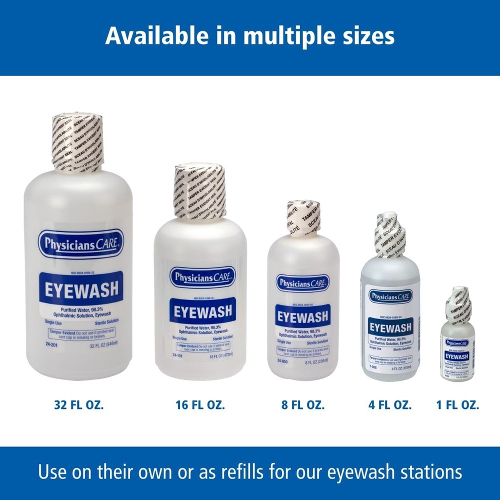 First Aid Only 4 oz Eye Flush - Compact Sterile Solution for Safety Preparedness