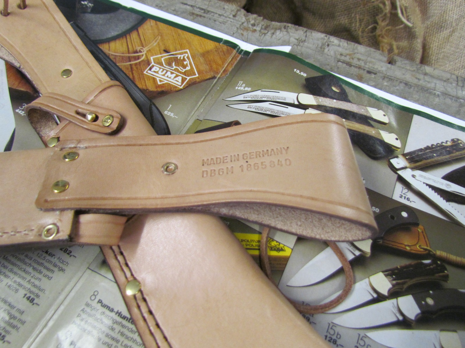 PUMA KNIFE SHEATH. GENUINE SOLINGEN for PUMA KNIFE WHITE HUNTER 6375.