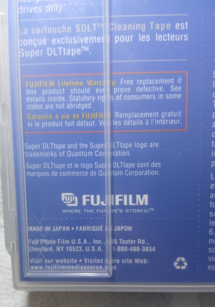 Fujifilm SDLT Cleaning Tape New