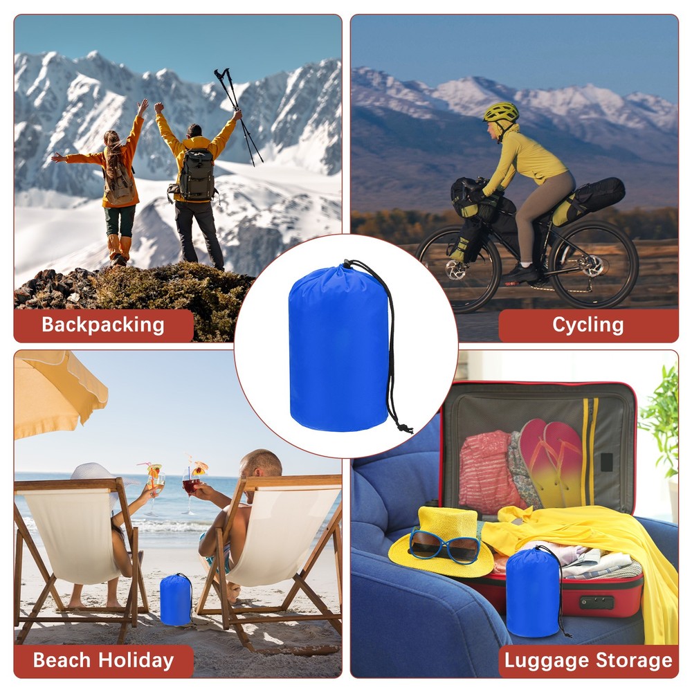2-Pack Stuff Sack, Waterproof Outdoor Storage Sacks Backpacking [Sapphire Blue]
