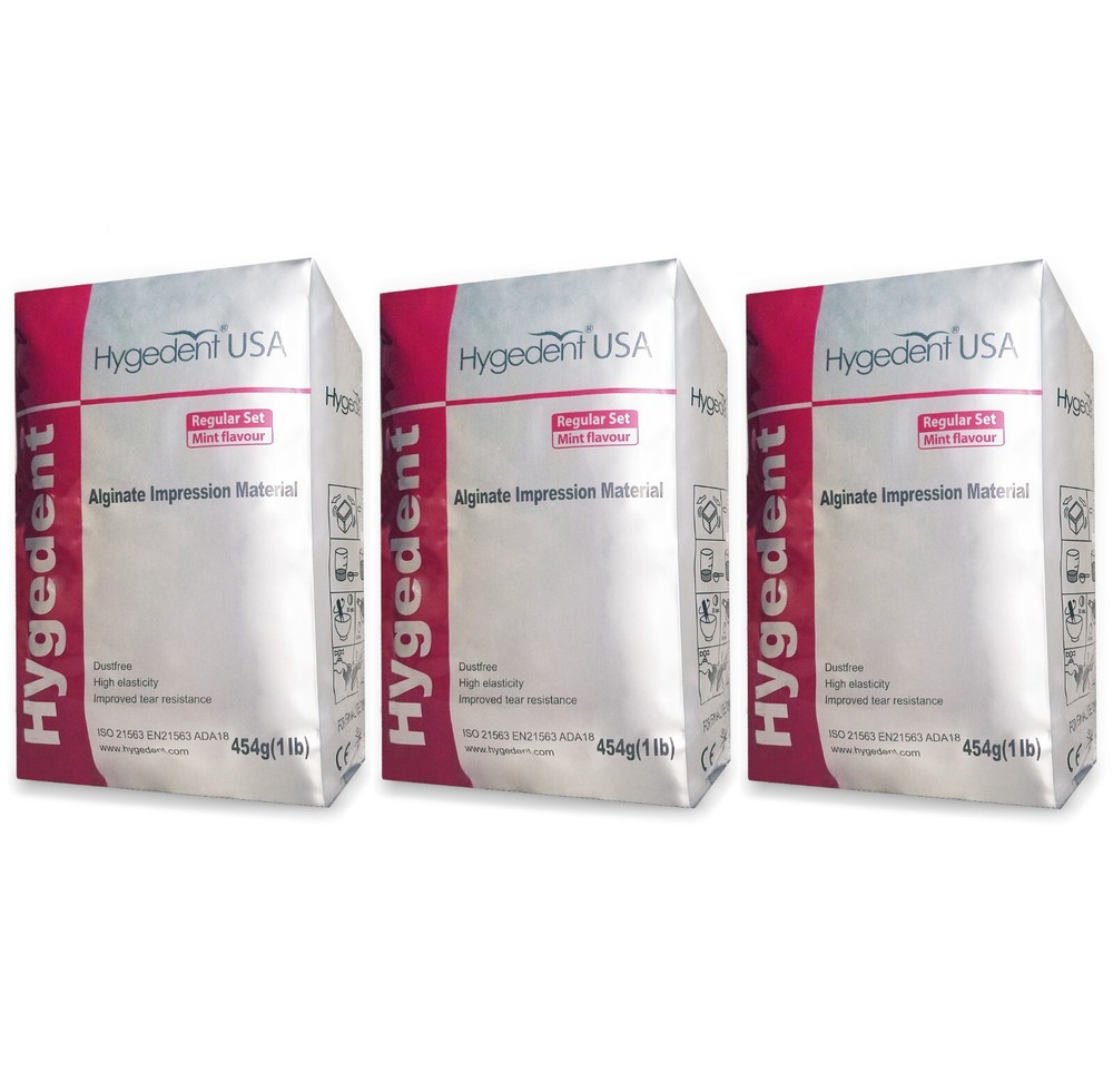 6 x Hygedent Chromatic Dental Regular Set Mint Impression Alginate