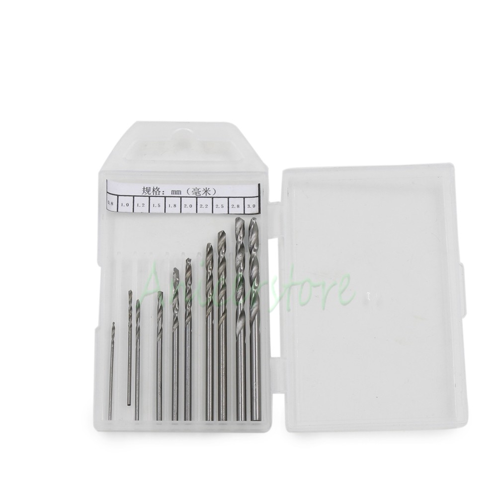 Rotary Handle Drilling Tool + Micro 10 Drill Bits For PCB Wood Model Making DIY