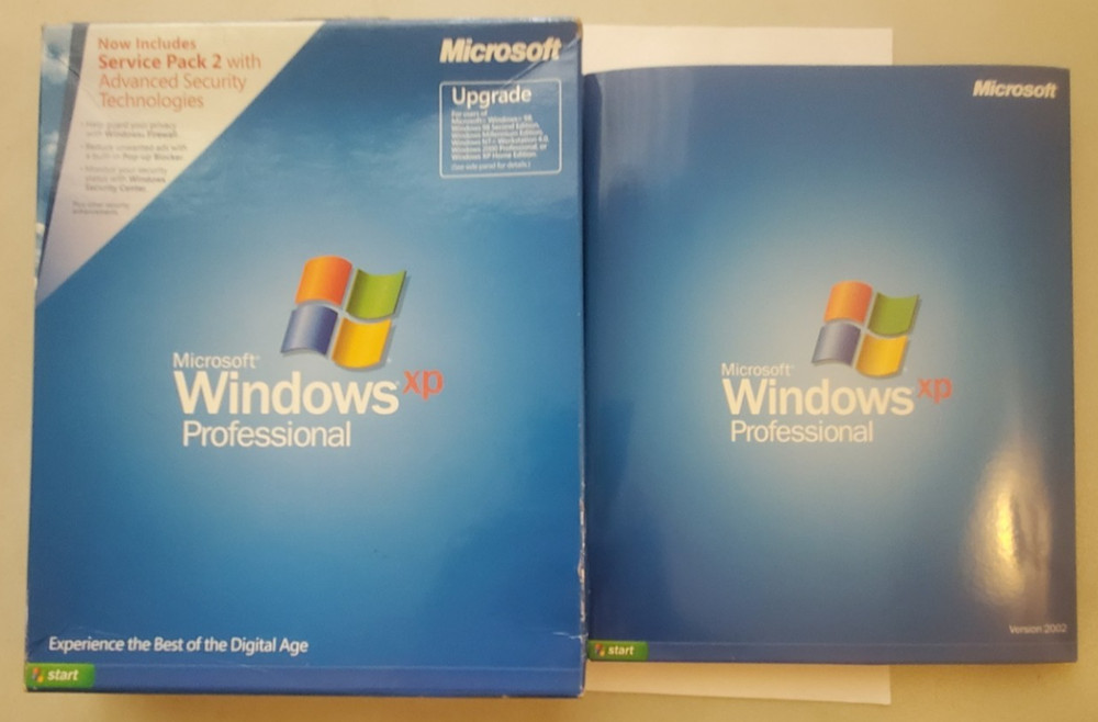 Microsoft Windows XP Professional Upgrade Version 2002, Box, CD, & Product Key