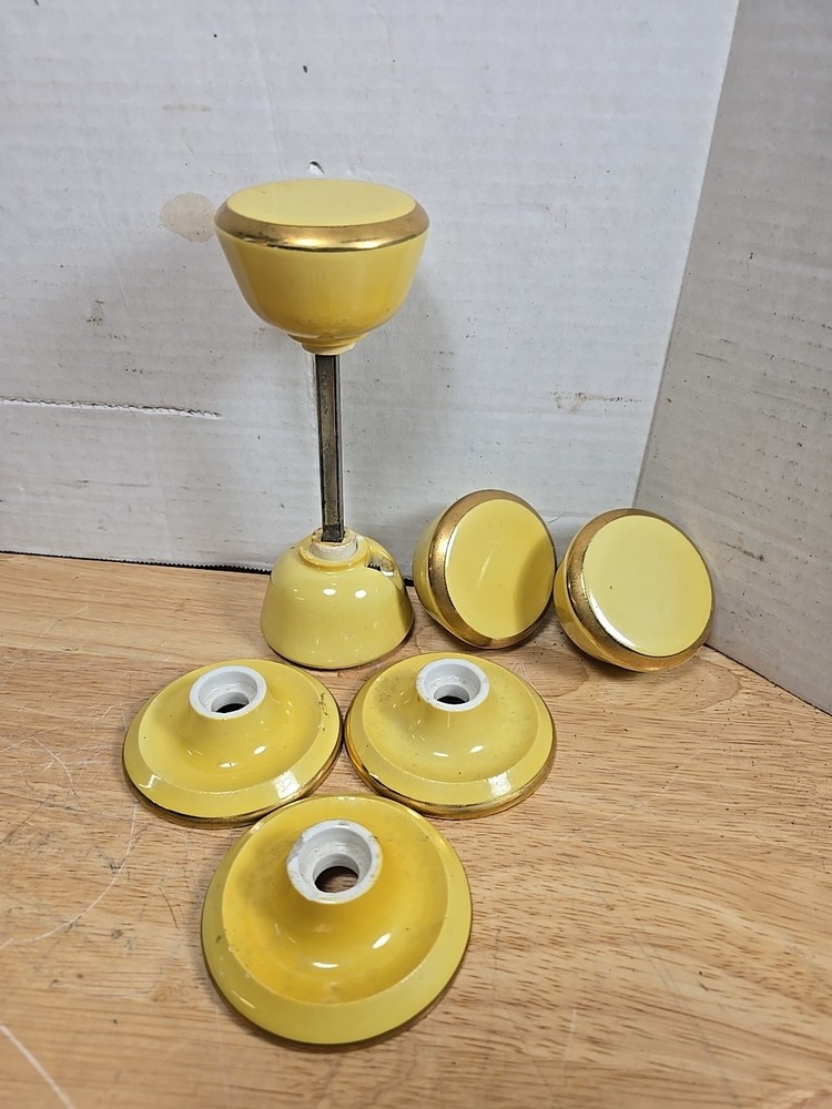 1960s rare Yellow Ceramic Door Knobs lot