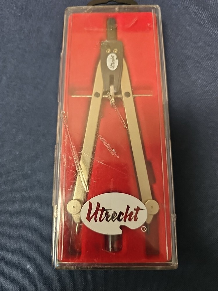 UTRECHT 83008 LARGE spring bow COMPASS SET IN CASE