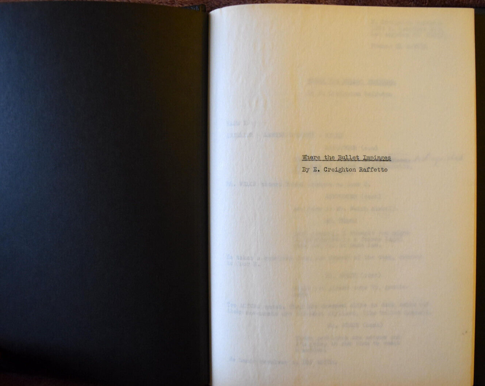 Michael Raffetto " Where The Bullet Impinges " Original Script
