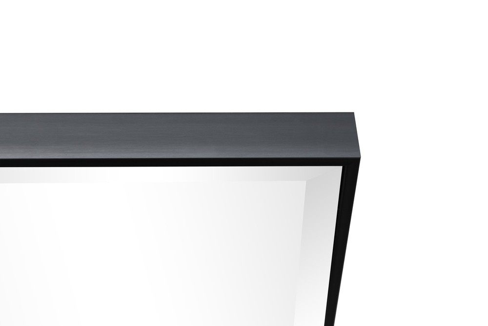 Beveled Modern Rectangular Wall Mirror, 23X29, Black