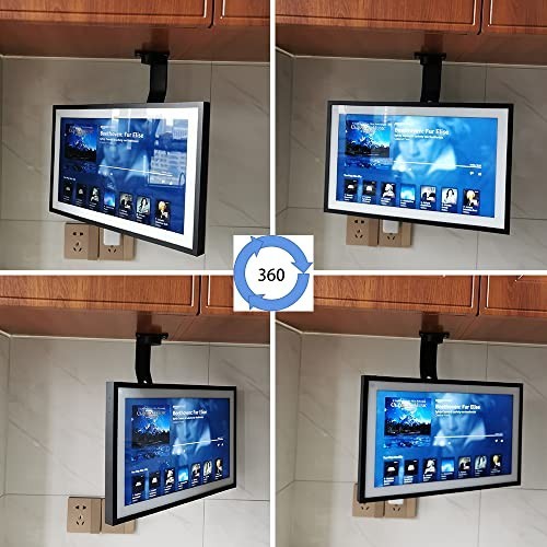 Under-Cabinet Mount for Echo Show 15 - Space-Saving, Rotating Design, Black