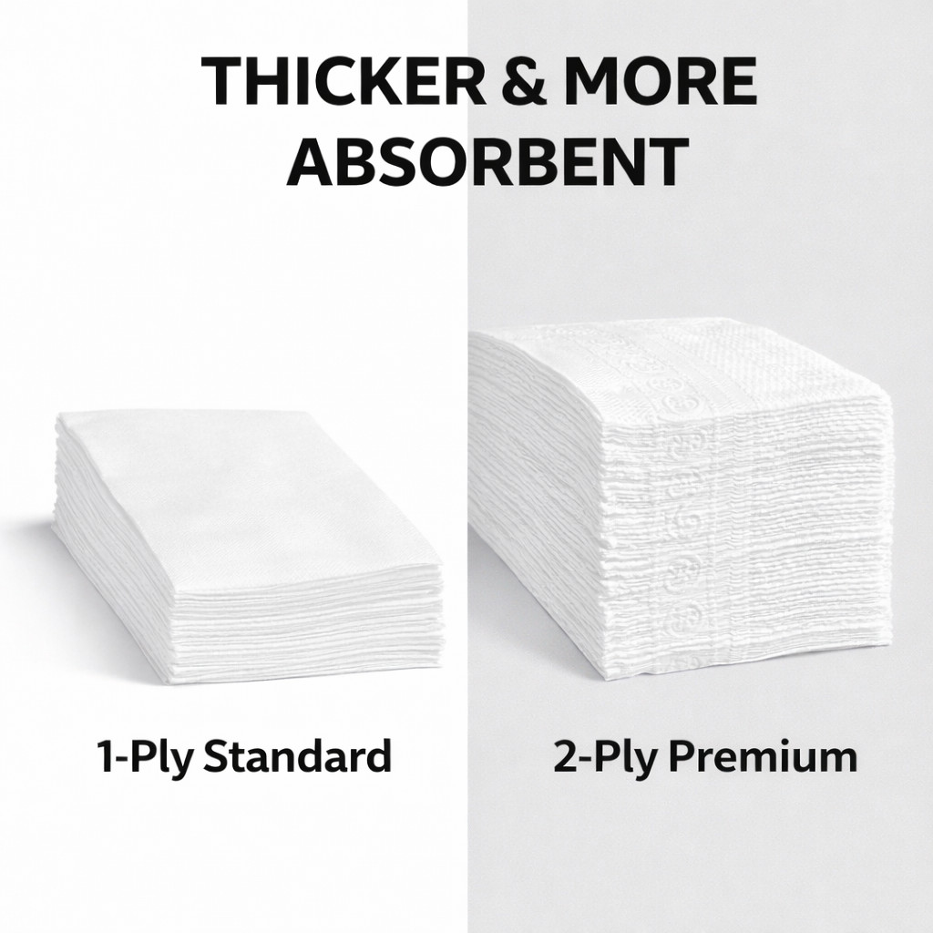 3000 White Dinner Napkins 2-Ply 17x15 Embossed Restaurant Bulk