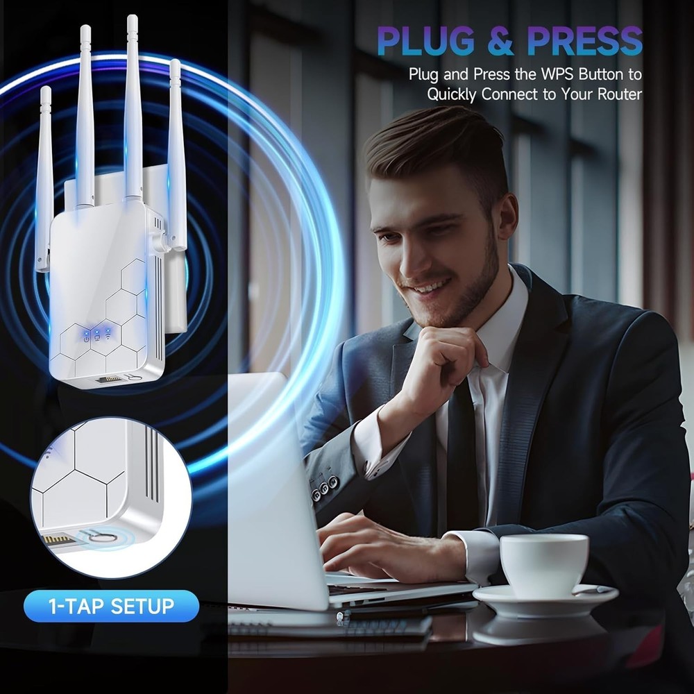 Wireless Router Amplifier with Extended Range for Enhanced Home WiFi Performance