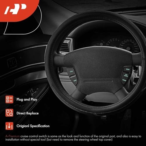 Steering Wheel Mounted Cruise Control Switch Buttons Kit Compatible with Ford