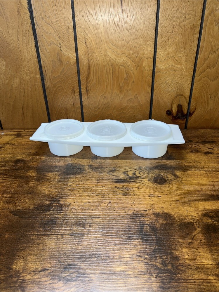 Tupperware 3-in-1 Condiment Tray Container - 732-2 - White