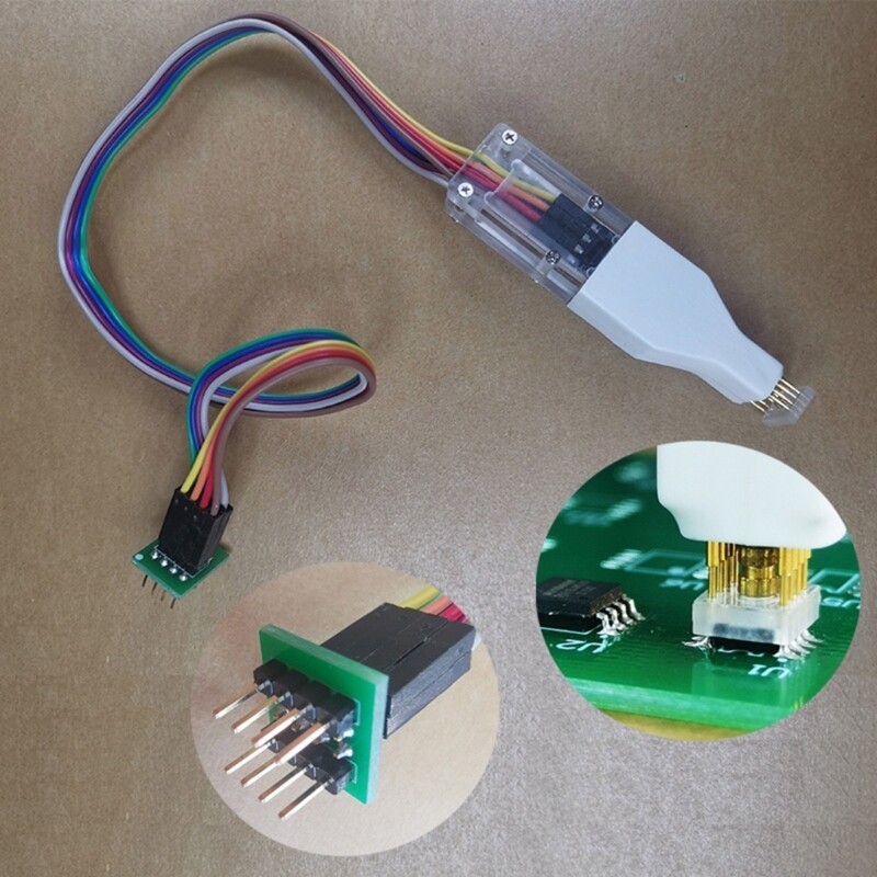 SOP8 150mil Connectors Test Clip Cable 4.4mm Space For EEPROM Programming USA