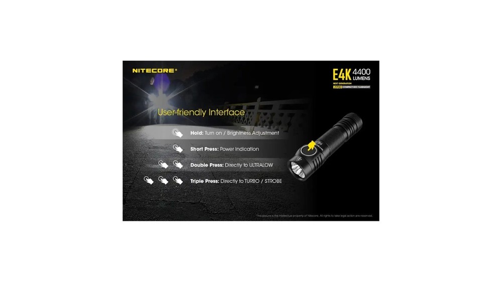 Nitecore E4K CREE XP-L2 V6 EDC Flashlight FL-NITE-E4K