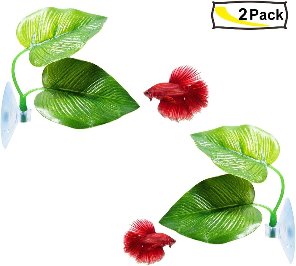 Double Leaf Betta Fish Hammocks - 2 Pack for Optimal Aquatic Comfort