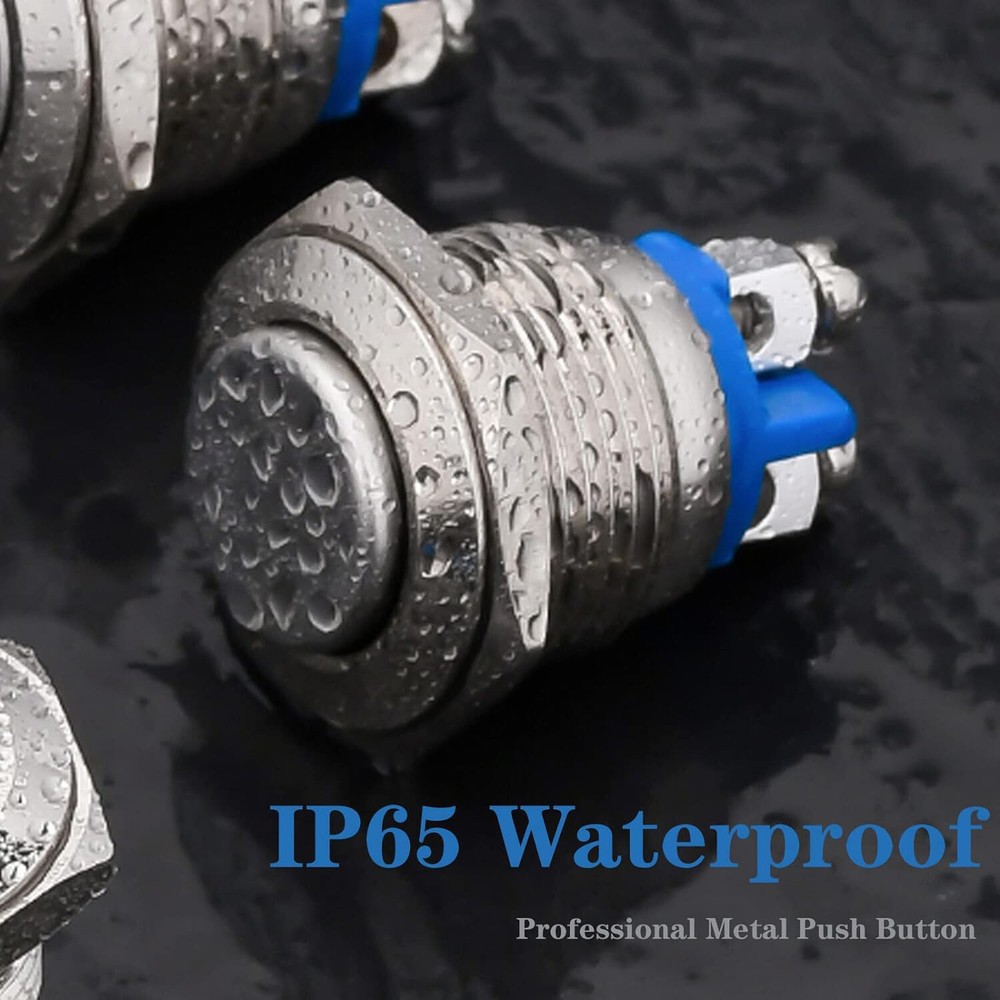 5pcs Momentary Push Button Switch 19mm Horn Button Switch with Screw Terminal