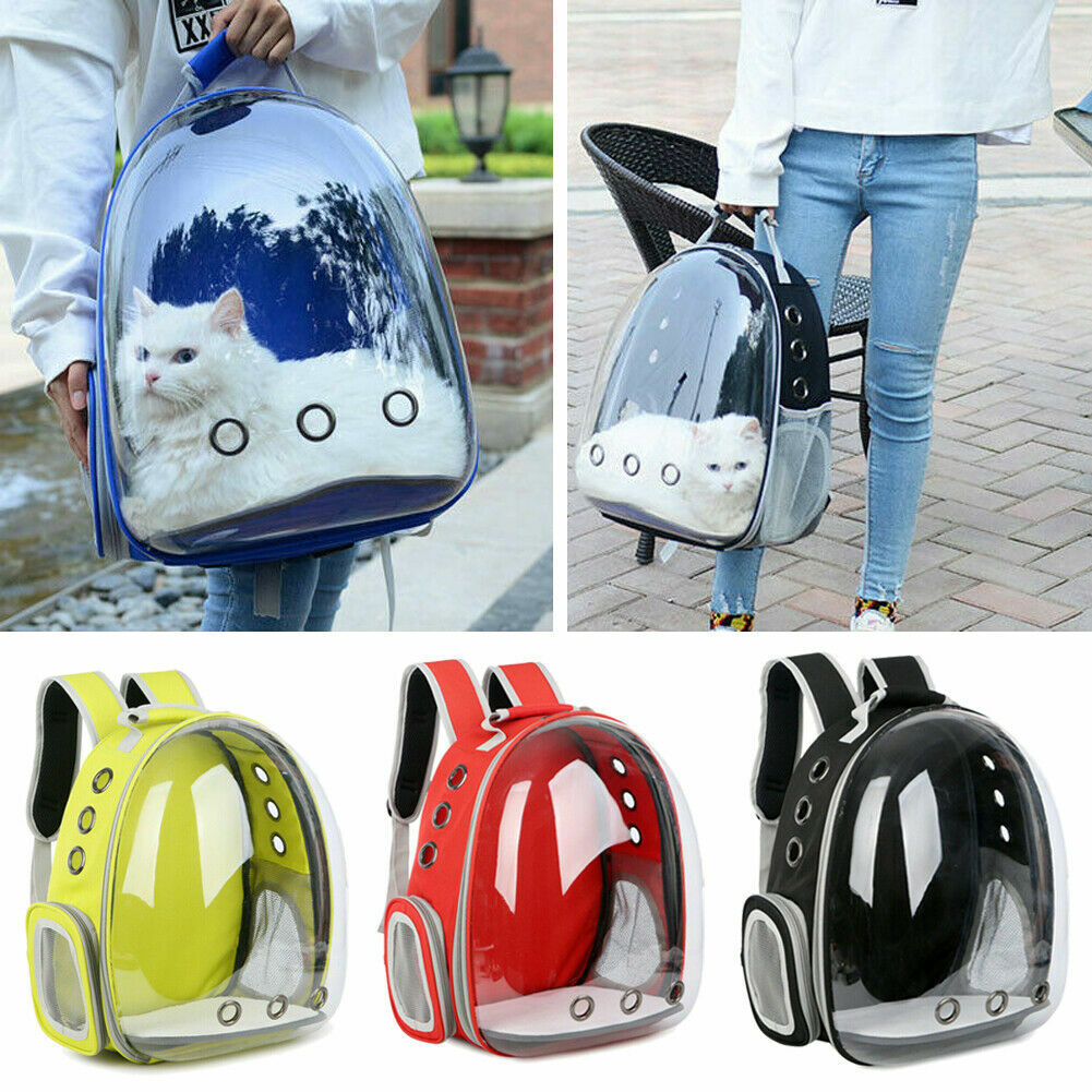 Portable Pet Carrier Bag Breathable Cat Dog Outdoor Travel Transparent Backpack