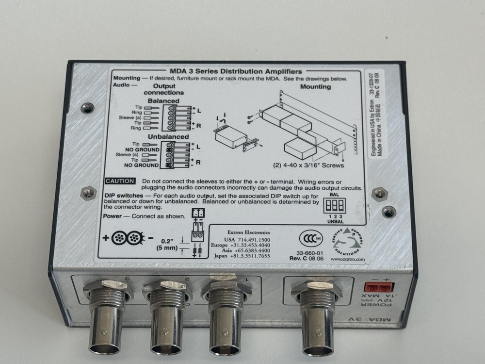 Shelf 36: Extron / Versa Tools MDA 3 Distribution Amplifier