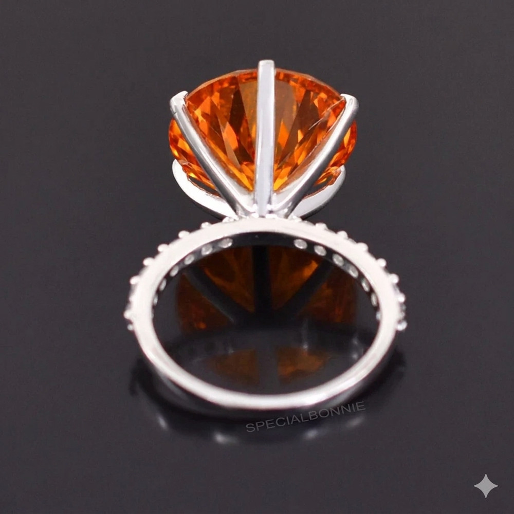 RARE 6.15 Ct Flame Orange Diamond Solitaire Ring, Great Luster-Tariffs FREE