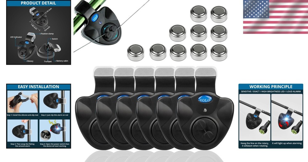 Electronic Bite Alert for Multiple Fishing Rods