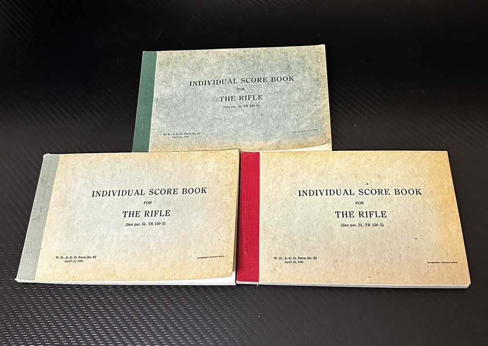 Rifle Individual Score Book dated April 10, 1926 Government Printing Office