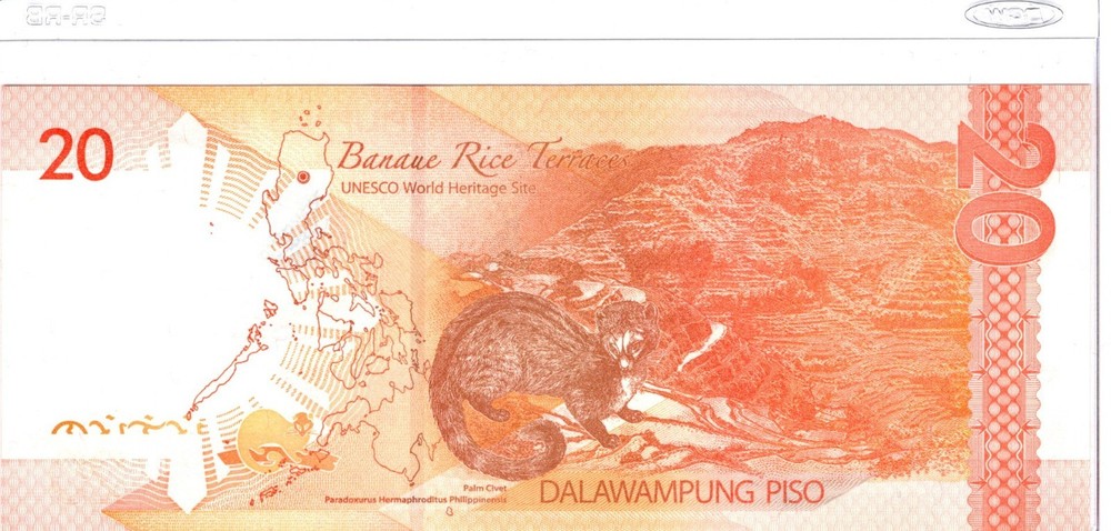 Philippines 20 Piso 2013 P 206 UNC SE973651