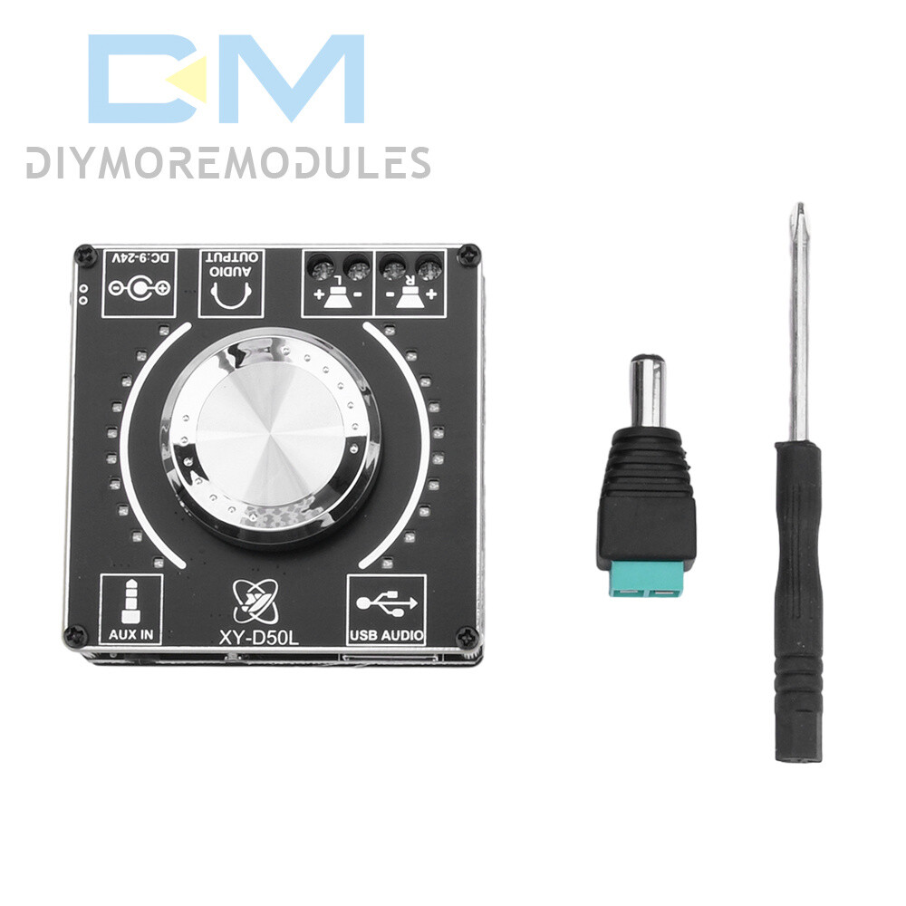 Bluetooth 5.1 D50L Stereo Digital Power Audio Amplifier Board+Light APP Control