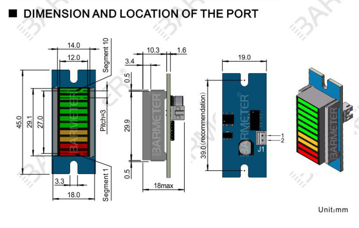 Sales Promotion--Battery Indicator LED Display Module, DC5V Power, 0-5V Input