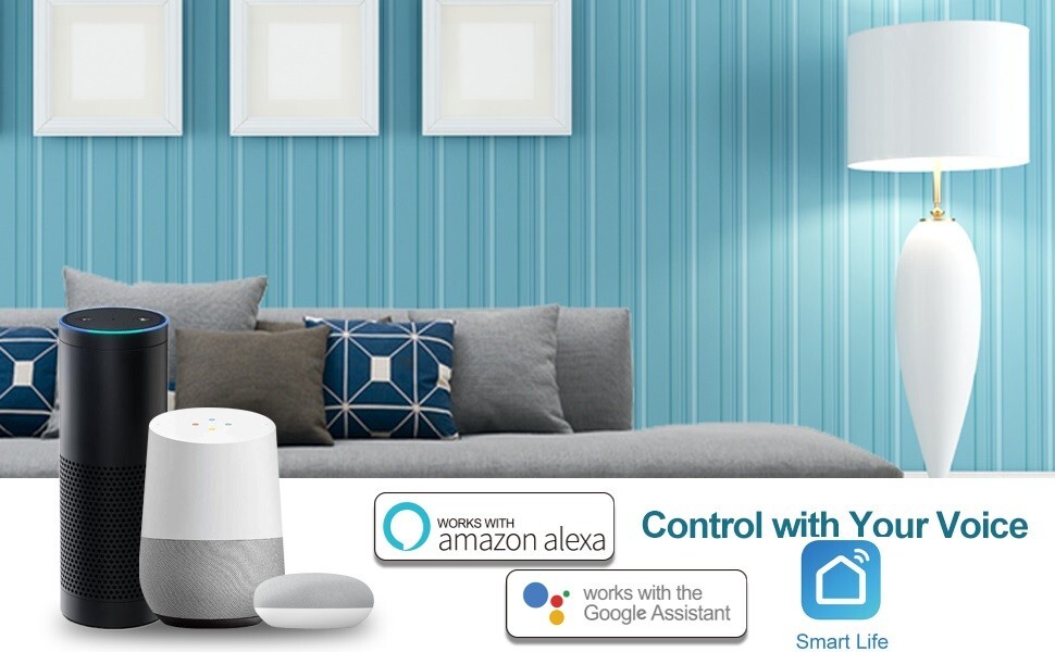 2Pcs E12 LED RGB Candelabra Smart Christmas Light Bulbs Google Alexa App control