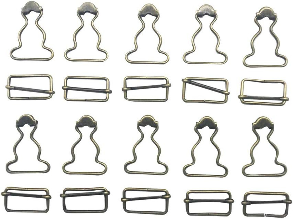 2 Inch inside Bottom Size Bronze Suspender Buckle with Rectangle Buckle Slidi...