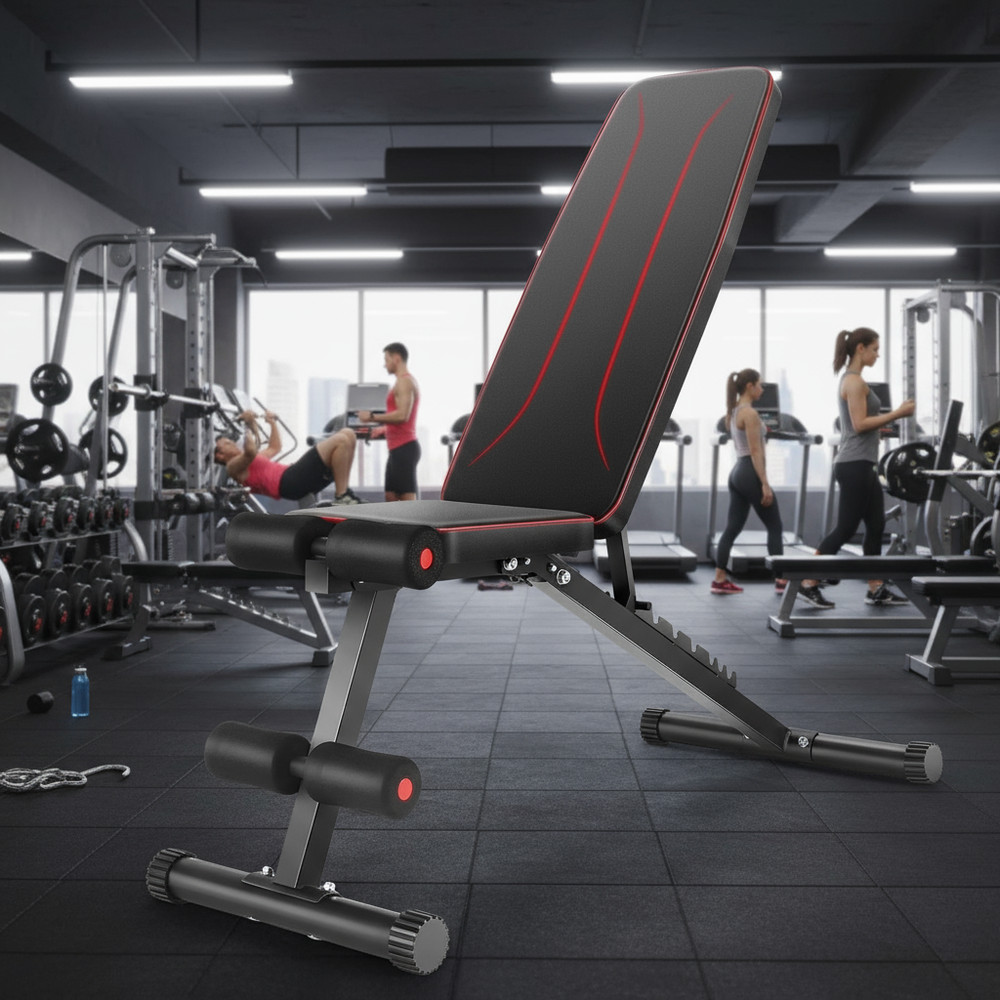 Adjustable Basic Weight Bench Foldable with 8 Backrest Position Exercise Bench