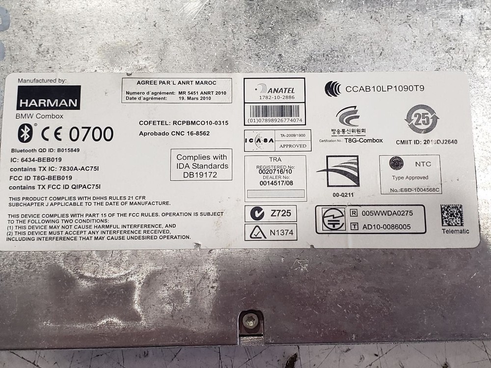 Bluetooth Telematics Control Module - 2013 BMW 135i E88 Conv Auto - OEM 9257163