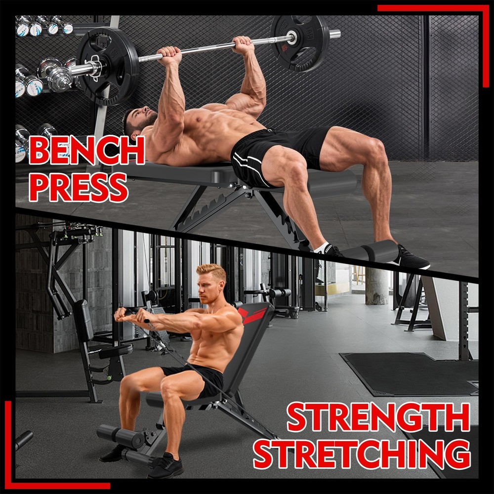 FONBEAR Adjustable Weight Bench, 660LBS Foldable Workout Bench for Full Body ...