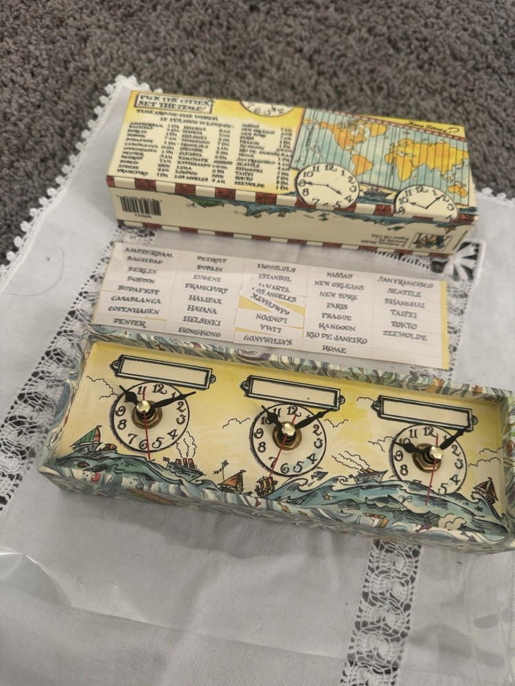 Authentic Models 3 Clocks in a Box Desk Clock Multicolor Nautical Quartz Battery