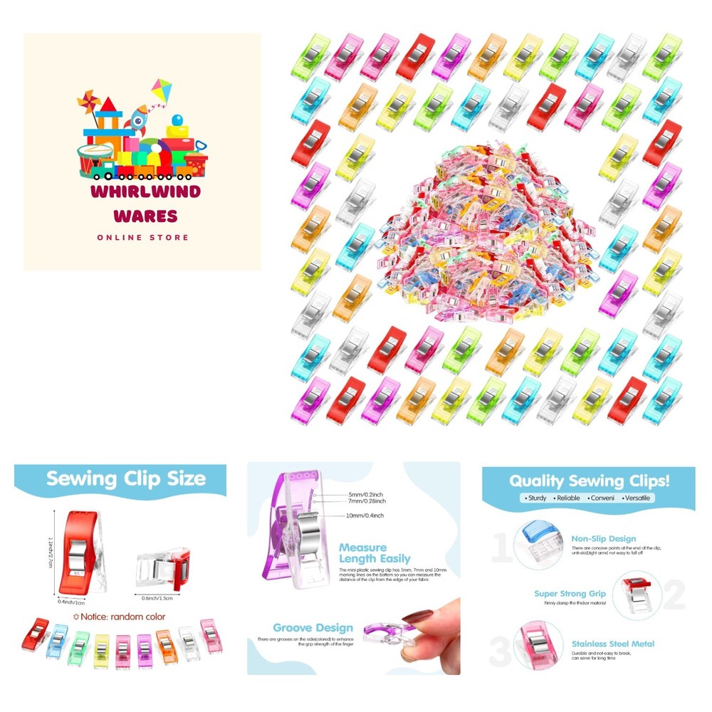 800 Sewing Clips Quilting Supplies Multipurpose Plastic Fabric Clips Assorted...